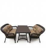 Комплект плетённой мебели T130Br/LV520-1 Brown/Beige 4Pcs